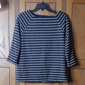 Banana Republic Striped Blue and White Top